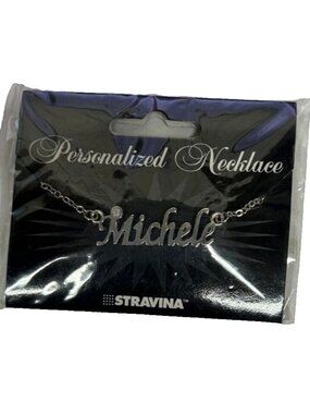 MICHELE Silvertone Rhinestone Accent 14.5" w 4.5" Multi Ring Ext Necklace